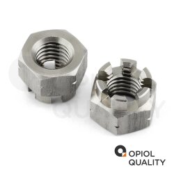 100 Stück Kronenmuttern M20 DIN 935 Edelstahl A2