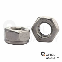 25 Stück Sechskantmuttern M5 niedr. Form, selbstsichernd, Polyamidklemmteil DIN 985 Edelstahl A2