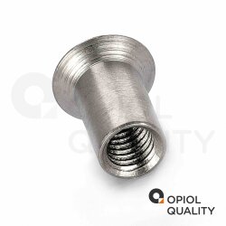 5 Stück Hülsenmuttern M5 X 14 mit Linsenkopf u. Schlitz Edelstahl A1