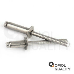 5 Stück Blindniet 4,0 X 14 mm mit Flachkopf DIN 7337 Edelstahl A2