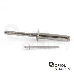 5 Stück Blindniet 5,0 X 10 mm mit Flachkopf DIN 7337 Edelstahl A2