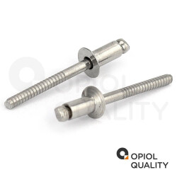 5 Stück Blindniet 4,8 X 25 mm mit Senkkopf DIN 7337 Edelstahl A2