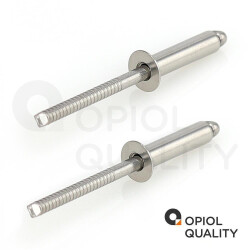 5 Stück Blindniet 4,8 X 25 mm mit Senkkopf DIN 7337 Edelstahl A2