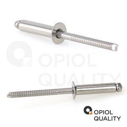 5 Stück Blindniet 4,8 X 25 mm mit Senkkopf DIN 7337 Edelstahl A2