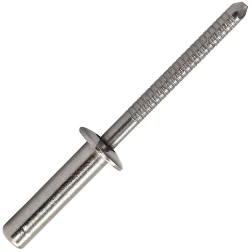 1 Stück Dichtblindnieten mit Flachkopf, gerillter Nietdorn ISO 16585 A2/SSt 4X14