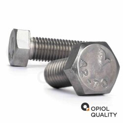 10 Stück Sechskantschrauben M8 X 25 DIN 933 Edelstahl A2