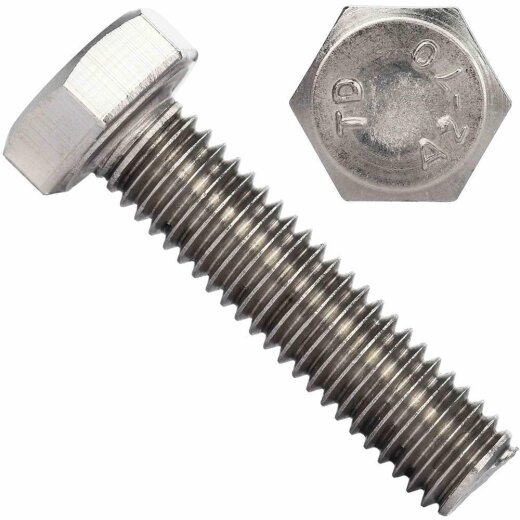 25 Stück Sechskantschrauben M10 X 60 DIN 933 Edelstahl A2