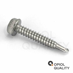50 Stück Bohrschrauben DIN 7504 A2 K 6,3x45 mit Sechskantkopf und Bund, Form K Edelstahl A2