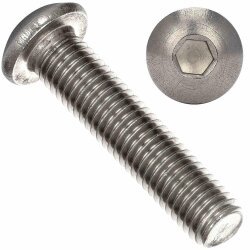 10 Stück Linsenkopfschrauben M6 X 16/16 mit...