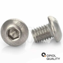 25 Stück Linsenkopfschrauben M5 X 25/25 mit Innensechskant ISO 7380 Edelstahl A2