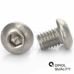 200 Stück Linsenkopfschrauben M12 X 25/25 mit Innensechskant ISO 7380 Edelstahl A2