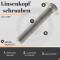 100 Stück Linsenkopfschrauben M4 X 16/16 mit Flansch ISO 7380, Innensechskant, Vollgewinde, Edelstahl A2