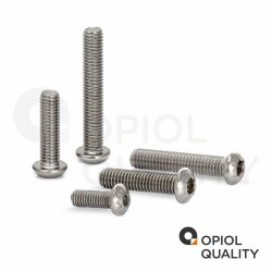 5 Stück Linsenkopfschrauben M5 X 8/8 mit Innensechsrund (TORX) ISO 7380, Vollgewinde, Edelstahl A2