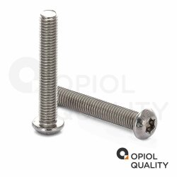 5 Stück Linsenkopfschrauben M5 X 55/55 mit Innensechsrund (TORX) ISO 7380, Vollgewinde, Edelstahl A2