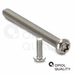 5 Stück Linsenkopfschrauben M10 X 65/65 mit Innensechsrund (TORX) ISO 7380, Vollgewinde, Edelstahl A2