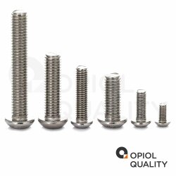 5 Stück Linsenkopfschrauben M10 X 65/65 mit Innensechsrund (TORX) ISO 7380, Vollgewinde, Edelstahl A2