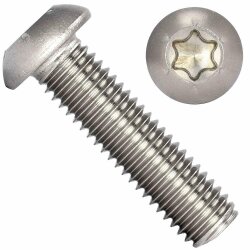 50 Stück Linsenkopfschrauben M6 X 30/30 mit...
