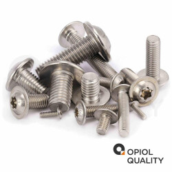 5 Stück Linsenkopfschrauben M8 X 10/10 mit Flansch ISO 7380, TORX, Vollgewinde, Edelstahl A2