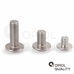 10 Stück Linsenkopfschrauben M8 X 50/50 mit Flansch ISO 7380, TORX, Vollgewinde, Edelstahl A2