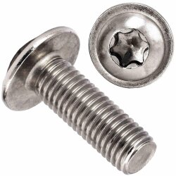 10 Stück Linsenkopfschrauben M8 X 50/50 mit Flansch ISO 7380, TORX, Vollgewinde, Edelstahl A2