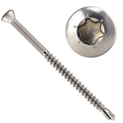 1 Stück Dielenschrauben 3,2 X 40/24 TORX TX-10 mit Linsenkopf, Edelstahl A2