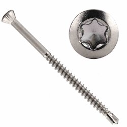 200 Stück Dielenschrauben 3,2 X 25/16 TORX TX-10 mit Linsenkopf, Edelstahl A2