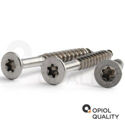 25 Stück Spanplattenschrauben 3 X 25/18 TORX T-10 (Teilgewinde), Senkkopf u. Innensechsrund, Edelstahl A2