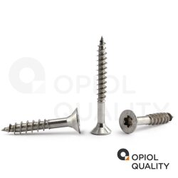 25 Stück Spanplattenschrauben 4 X 45/30 TORX T-20 (Teilgewinde), Senkkopf u. Innensechsrund, Edelstahl A2