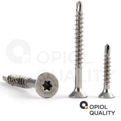 10 Stück Spanplattenschrauben 5 X 80/50 TORX T-25 mit Bohrspitze (Teilgewinde), Senkkopf u. Innensechsrund, Edelstahl A2