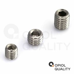 200 Stück Gewindestifte M3 X 8 mit Innensechskant u. Ringschneide DIN 916 Edelstahl A2