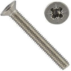 1 Stück Senkkopfschrauben M4 X 6 mit Kreuzschlitz "Z" DIN 965 Edelstahl A2