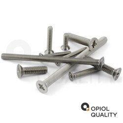 25 Stück Senkkopfschrauben M4 X 10 mit Kreuzschlitz "Z" DIN 965 Edelstahl A2