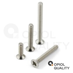 200 Stück Senkkopfschrauben M4x25 mit Kreuzschlitz "Z" DIN 965 Edelstahl A2