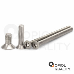 50 Stück Senkkopfschrauben M3 X 6 mit Innensechsrund "TX" - T10 DIN 965 Edelstahl A2