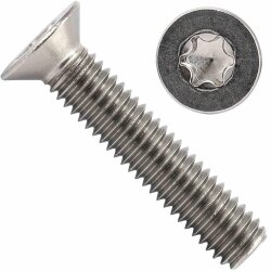 200 Stück Senkkopfschrauben M2 X 16 mit Innensechsrund "TX" - T6 DIN 965 Edelstahl A2