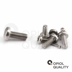 10 Stück Linsenschrauben M2 X 4 mit Innensechsrund "TX" - T6 DIN 7985 Edelstahl A2