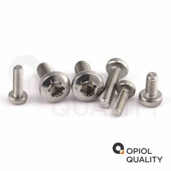 10 Stück Linsenschrauben M2,5 X 10 mit Innensechsrund "TX" - T8 DIN 7985 Edelstahl A2