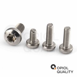 25 Stück Linsenschrauben M8 X 12 mit Innensechsrund "TX" - T40 DIN 7985 Edelstahl A2