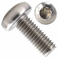 100 Stück Linsenschrauben M2,5 X 10 mit Innensechsrund "TX" - T8 DIN 7985 Edelstahl A2
