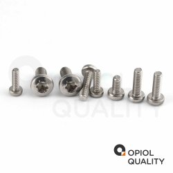 200 Stück Linsenschrauben M2 X 12 mit Innensechsrund "TX" - T6 DIN 7985 Edelstahl A2