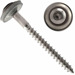 200 Stück Spenglerschrauben 4,5 X 25 TORX TX-25 mit U-Scheibe (15mm) ähnl. DIN 7995 Edelstahl A2