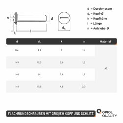 25 St&uuml;ck Flachrundschrauben mit gro&szlig;em Kopf...