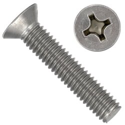 1 Stück Senkkopfschrauben M6 X 8 mit Kreuzschlitz...