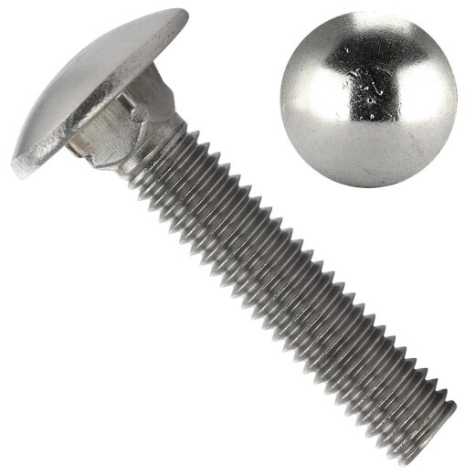 1 Stück Schlossschrauben M12 X 60/60 DIN 603 Edelstahl A2