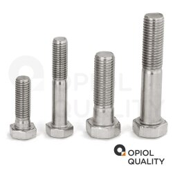 5 Stück Sechskantschrauben M10x140 mit Schaft DIN 931 Edelstahl A2