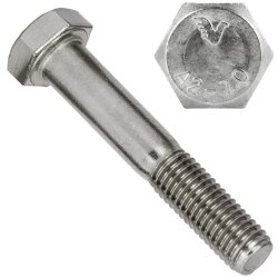 5 Stück Sechskantschrauben M12x55 mit Schaft DIN 931 Edelstahl A2