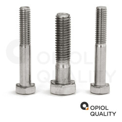 5 Stück Sechskantschrauben M16x170 mit Schaft DIN 931 Edelstahl A2