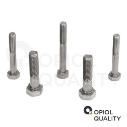 5 Stück Sechskantschrauben M16x170 mit Schaft DIN 931 Edelstahl A2