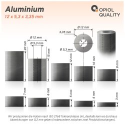 Distanzhülse 12x6,5x20 Aluminium