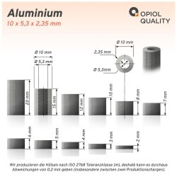 Distanzh&uuml;lse 10x5,3x4 Aluminium